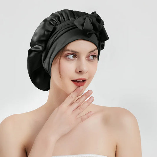 Bonnet de Nuit en Soie de Mûrier 22 Mommes – Collection Luxe | VELŌU