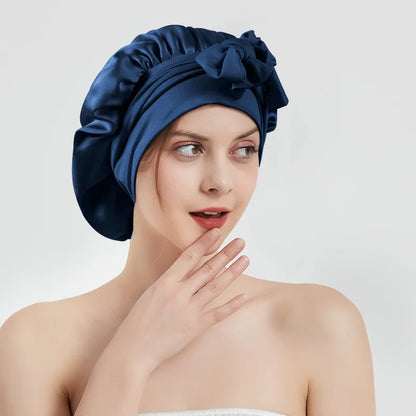 Bonnet de Nuit en Soie de Mûrier 22 Mommes – Collection Luxe | VELŌU