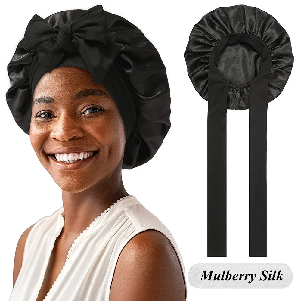 Bonnet de Nuit en Soie de Mûrier – Protection Capillaire Premium | VELŌU