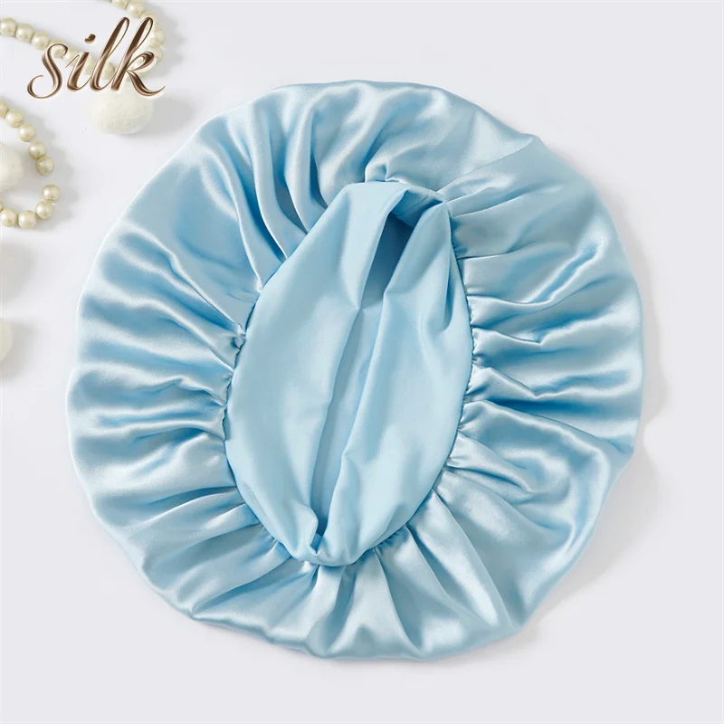 Bonnet de Nuit Enfant en Soie de Mûrier 100% – Cheveux Bouclés | VELŌU France