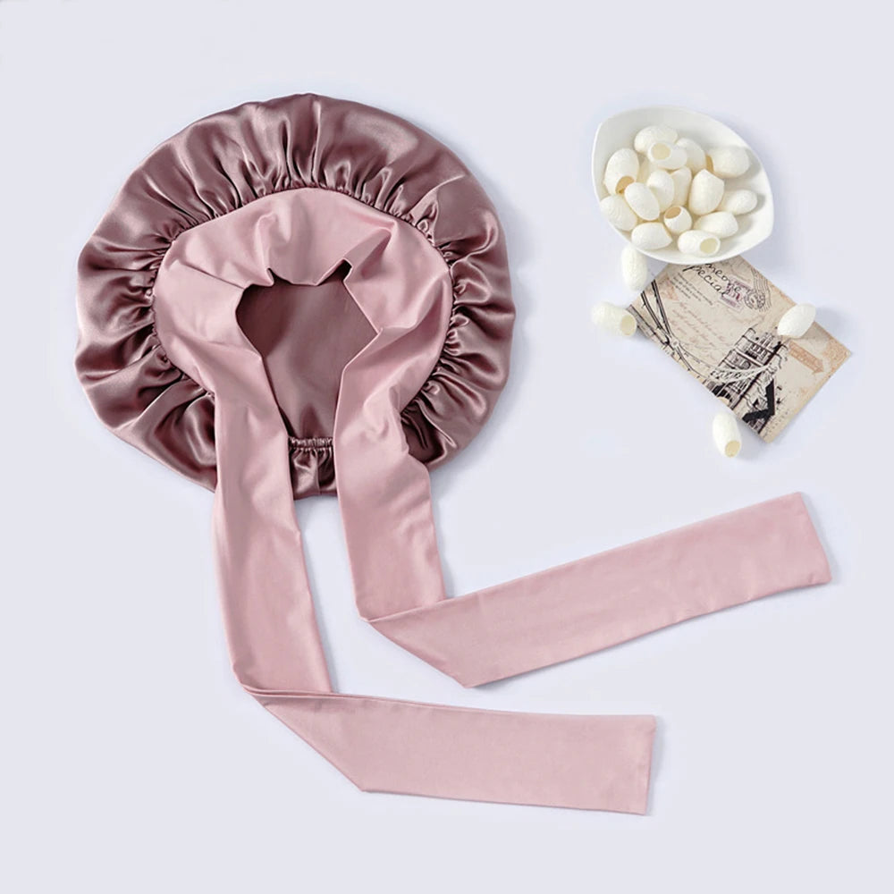 Bonnet de Nuit en Soie de Mûrier 22 Mommes – Collection Luxe | VELŌU