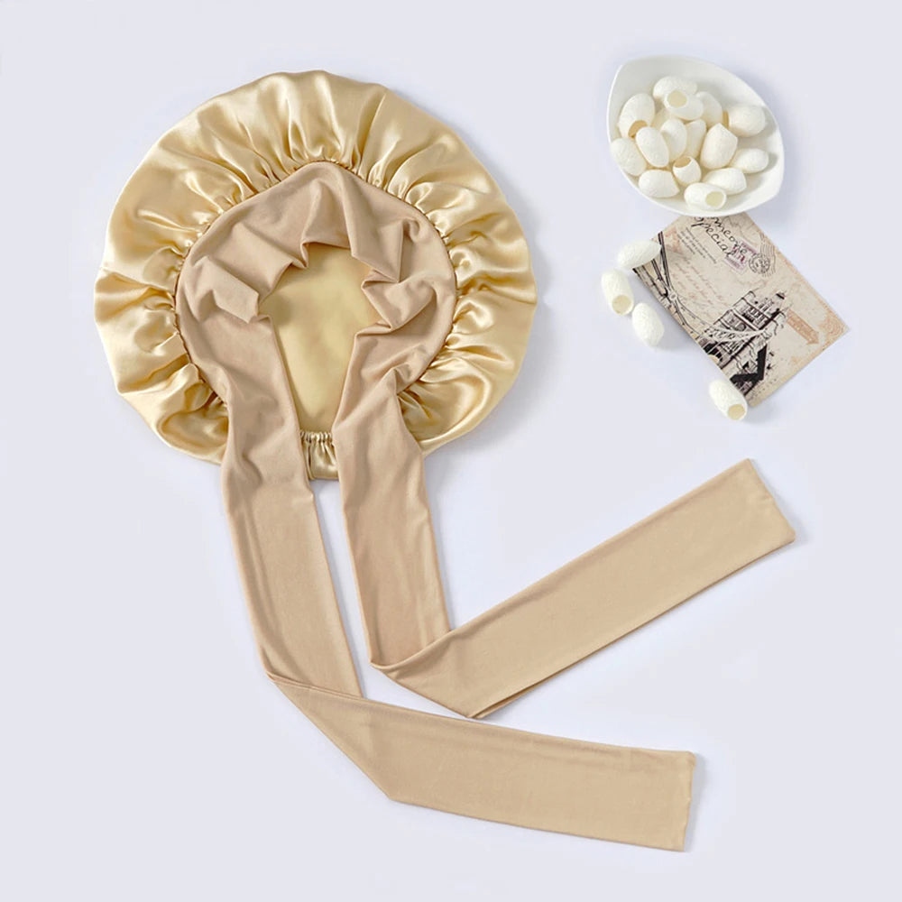 Bonnet de Nuit en Soie de Mûrier 22 Mommes – Collection Luxe | VELŌU